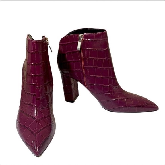 🌟NWOB🌟 Marc Fisher Women’s Unno Purple Crocodile Leather Bootie Sz. 9 - Picture 2 of 8
